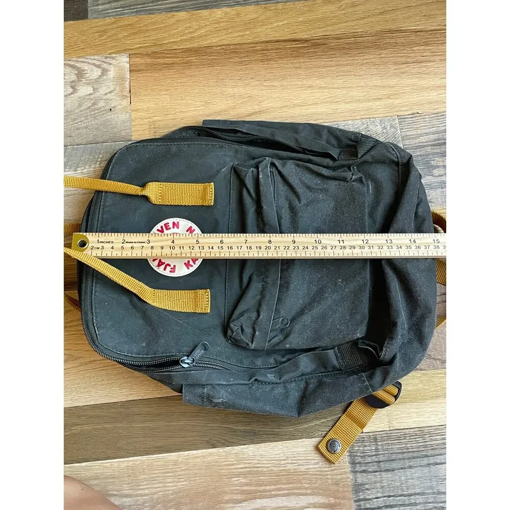 Fjallraven Kanken Classic 23510 Backpack Gray Mustard 16L Travel School Bag
